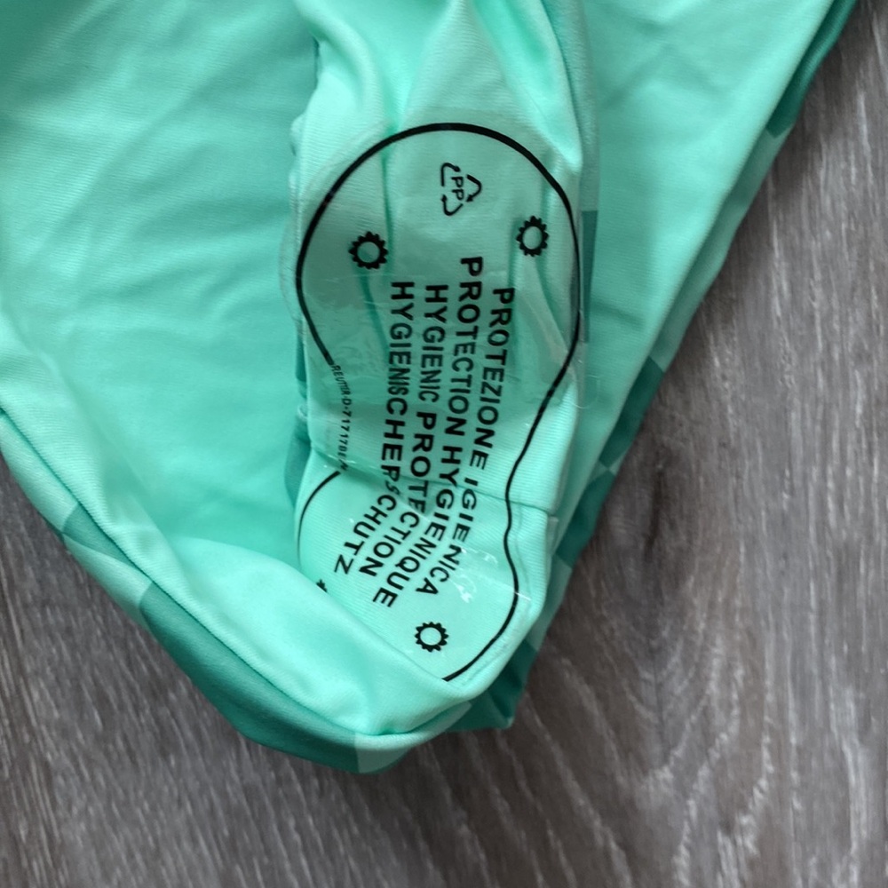 Fashion Nova Swim Green Block Pattern String Bikini Bottom NWOT - Picture 3 of 5
